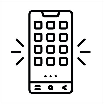 Mobile App icon line vector