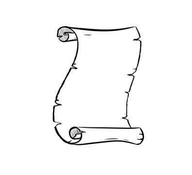 paper scroll digital drawing illustration isolated