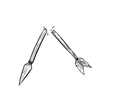 broken arrow digital drawing illustration isolated