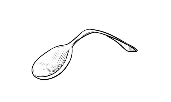 bent spoon digital drawing illustration isolated