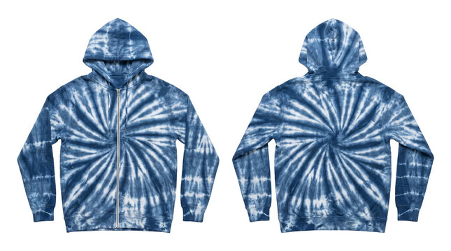 Black and Dark Grey Spiral Tie Dye Zip Up Hoodie Ghost Mannequin Mockup Front and Back View