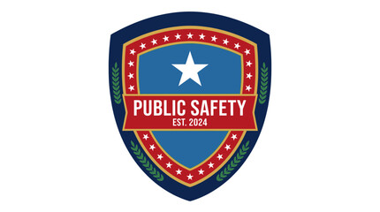 Naklejka premium Public safety logo, shield icon, emergency services badge, vector emblem