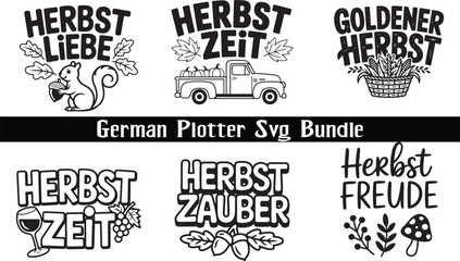Obraz premium German Fall SVG File Bundle with Cute Autumn Designs