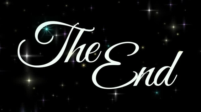 The end movie conclusion with sparkling stars