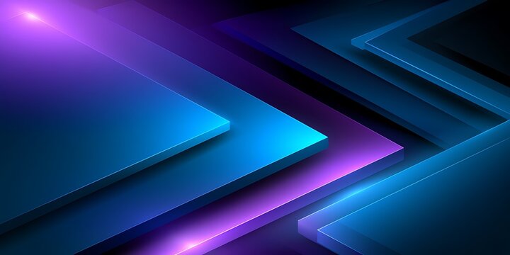 Cyber elements made of transparent glass and liquid acrylic purple blue glow on black backdrop cinematic tech background design cover art visuals 3d rendering