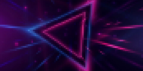 Purple abstract pixel texture bg video screen. Tv pattern background with square noise effect. Futuristic broadcast neon gradient banner for television. Modern vhs led static display element. Eps10 © achmad
