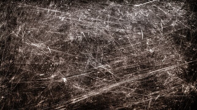 Dark brown vintage scratched worn texture backdrop, monochrome old metal rough scratch grain for poster packaging stationery decorative design base