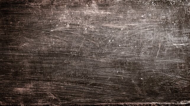 Dark brown vintage scratched worn texture backdrop, monochrome old metal rough scratch grain for poster packaging stationery decorative design base