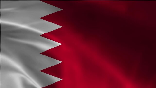 Loopable Flag Bahrain Emblem Movement Waving Patriotic Jack Wind Symbol Canvas Texture Background Flutter Video Render