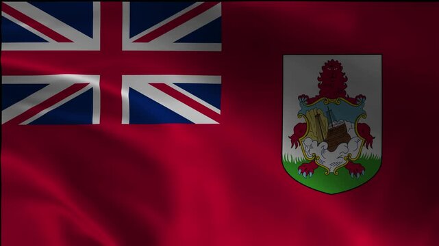 Republic Animation Waving Bermuda Loopable Motion Seamless Banner Ensign Patriotic Government Air Satin Design Movement Flag