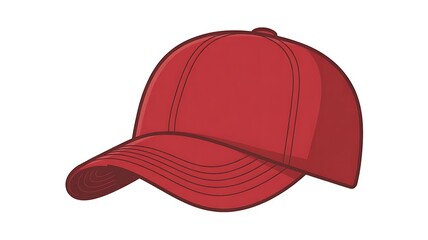 Fototapeta premium Red cap illustration, isolated on transparent background. 