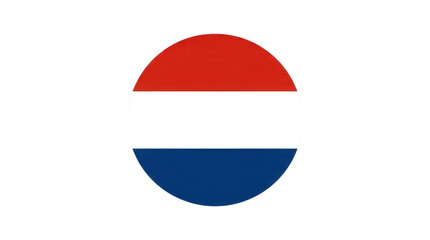 Fototapeta premium Simple netherlands flag design with red white and blue horizontal stripes isolated on transparent background