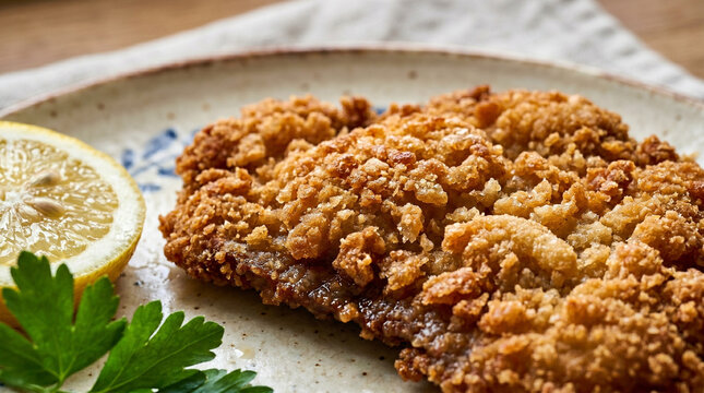 Wiener schnitzel close up
