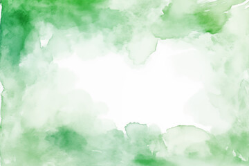 Obraz premium This soothing watercolor background features various shades of green blending seamlessly. The texture evokes a sense of tranquility, ideal for creative projects needing a nature-inspired touch
