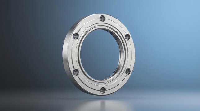 Industrial lens retaining ring 3D render precision optical fixture retention component for lighting systems and industrial illumination assemblies