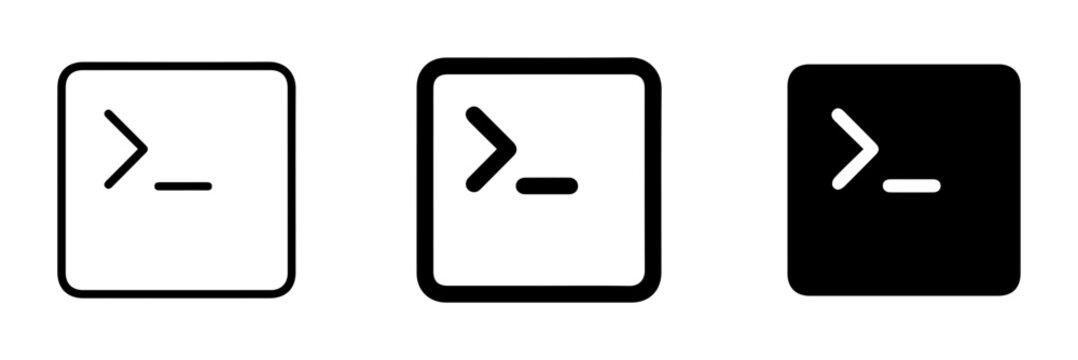 Command Line Interface Icons, Terminal Prompt Symbols, Command Prompt Vector Graphics