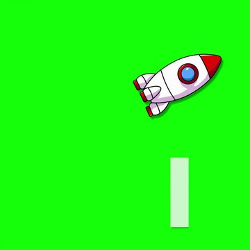 Rocket Launch with Growing Financial Chart Animation on Green Screen