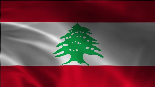 Standard Lebanon Footage Movement Flag Loopable Flow Symbol Jack Sovereignty Freedom Blowing Silk Background Flutter Video