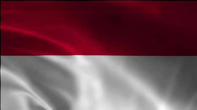 Republic Animation Waving Monaco Loopable Motion Seamless Banner Ensign Patriotic Government Air Satin Design Movement Flag