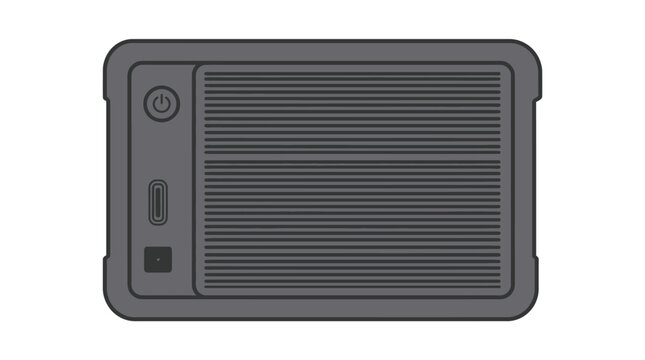 External hard drive flat vector illustration with white background