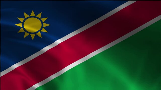 Sovereign Animation Flag Namibia Flow Footage Motion Standard Ensign Government Independence Air Color Backdrop Fluttering Loopable