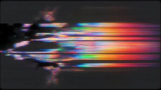 Futuristic glitch scan with HUD elements shows a firefly-like object.