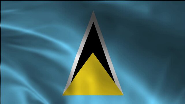 Sovereign Animation Flag Saint Lucia Flow Footage Motion Standard Ensign Government Independence Air Color Backdrop Fluttering Loopable