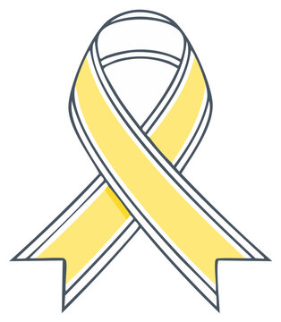 Hope and awareness ribbon for sarcoma cancer and suicide prevention awareness campaign symbol