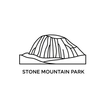 Stone Mountain Park Landmark Outline Icon
