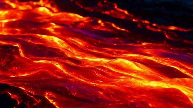 Flowing molten lava with glowing red and orange hues