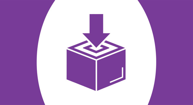 Open Book Gift Icon with Purple Ribbon and Arrow Pointer Symbol for Minimalist Graphic Design Layout