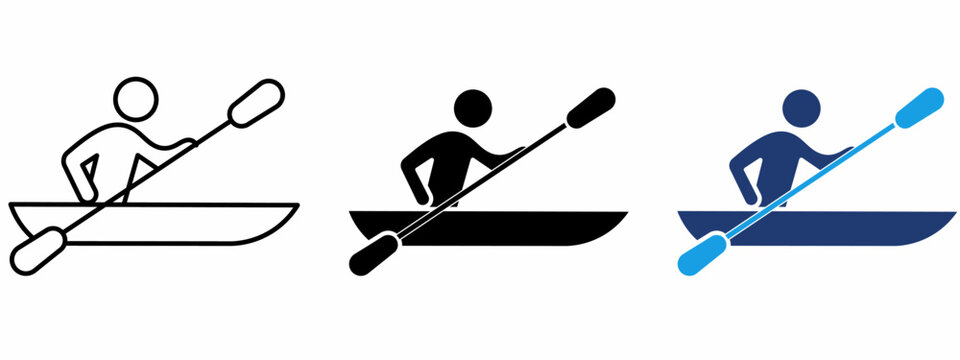 Kayaking Sports Stroke icon collections. Containing Canoe, Paddle, Boat, Rowing and more icons.