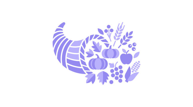 Cornucopia horn of plenty autumn harvest symbol.