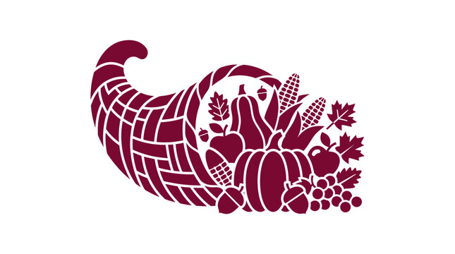 Cornucopia horn of plenty with autumn produce.