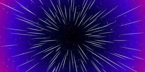 Fototapeta premium Space jump background. Starlight and starburst. Cosmos and space. Galaxy and universe. Fantasy and imagination. Metaverse and cyberspace, virtual reality. 3D vector illustration
