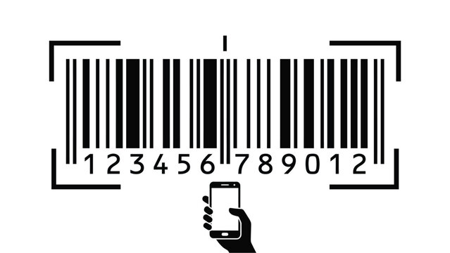Barcode With Smartphone Silhouette code scan scanner