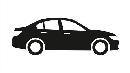 Fototapeta premium Sedan automobile silhouette against a white background silhouette