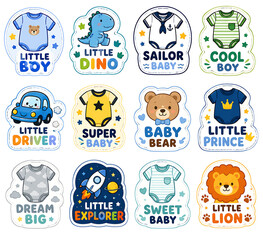 Fototapeta premium Cute Baby Sticker Collection