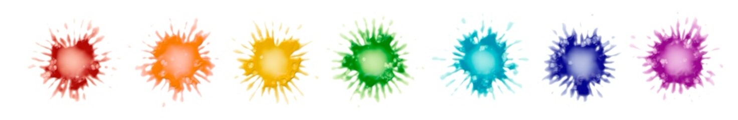 Fototapeta premium Melt circle paint drip, splash with drops, liquid shape graffiti blob isolated on background.