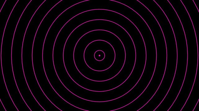 Concentric circles radiating outwards on a black background, creating a hypnotic visual effect.