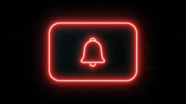 neon bell notification sign.