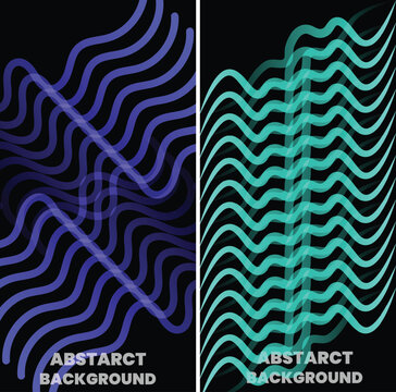 Abstract Neon Wavy Line Background Collection with Flowing Curves and Modern Digital Motion Pattern