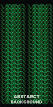 Abstract Green Interlocking Wave Pattern Background with Repeating Geometric Texture and Modern Digital Design