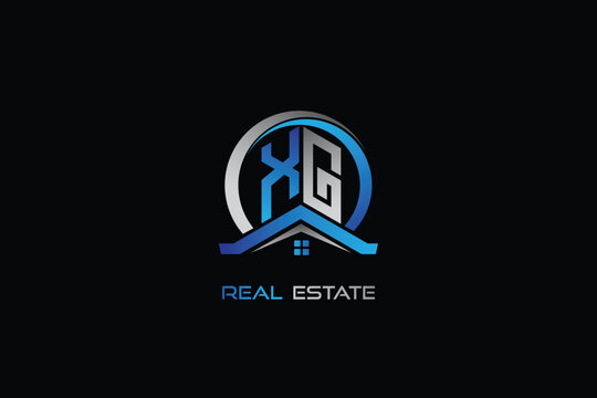XG real estate letters logo design for construction or house. XG real estate letters logo Vector design