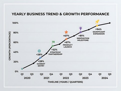 Yearly Business Trend Growth Performance Chart.