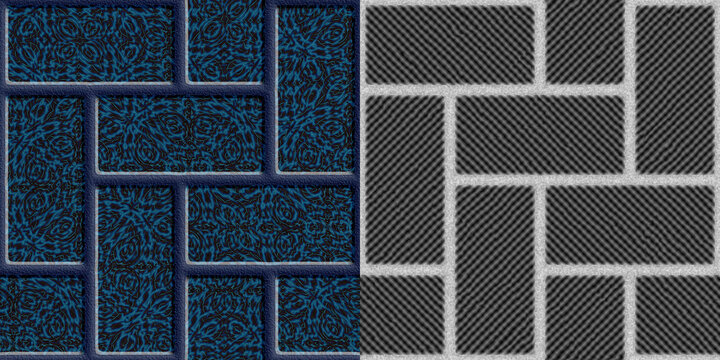 Tile Pattern Texture and Height Map Comparison