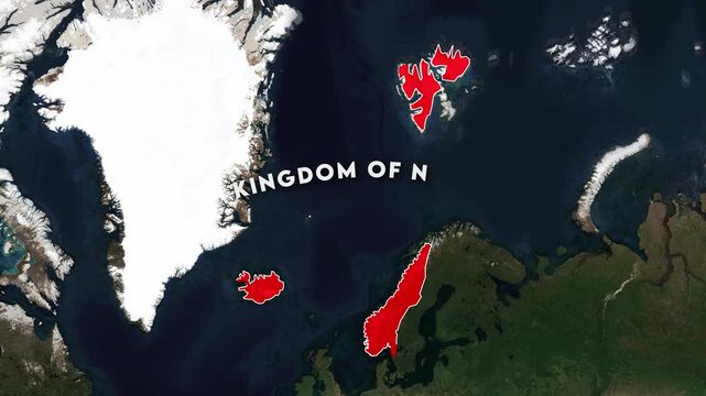 Kingdom of Norway Map Animation. Historical map animation of the Kingdom of Norway 4k.