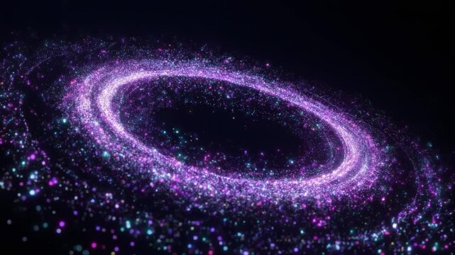 Beautiful Glowing Purple Space Galaxy Nebula Swirling with Millions of Magical Sparkling Stars in Outer Space