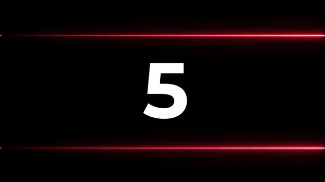 Number sequence appearing on digital display with glowing red lines