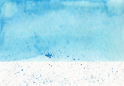 blauer Aquarell Hintergrund, handgemalt, mit Textfreiraum
